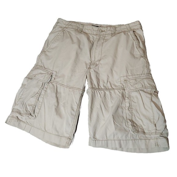 Vintage Polo Jeans Co Ralph Lauren Safari Utility Cargo Tan‎ Mens Shorts Size 34 - Picture 1 of 9